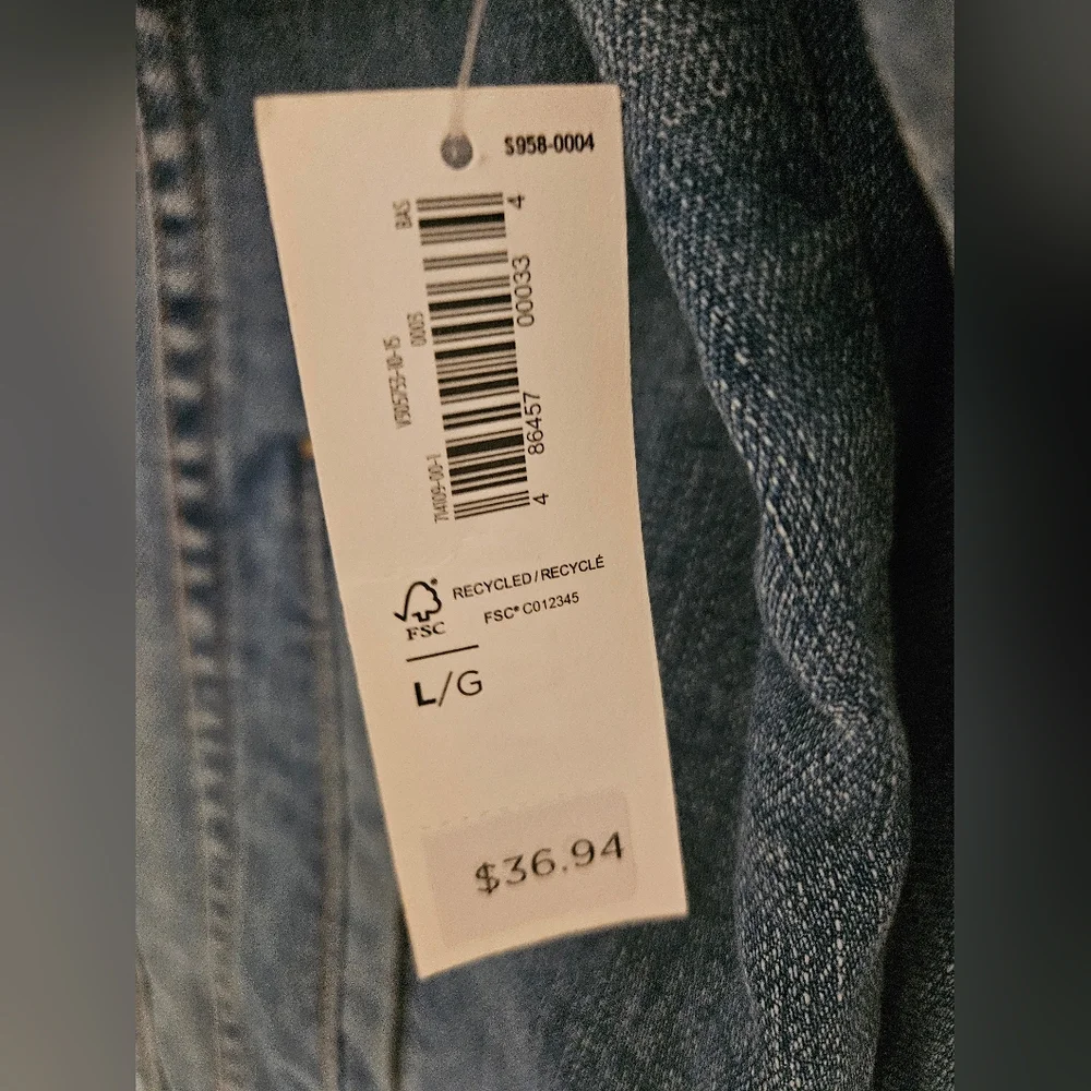 Old Navy Denim (Jean) Trucker Jacket Womens Size L - Picture 5 of 8